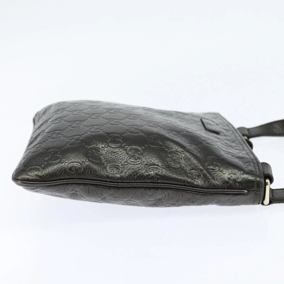 GUCCI Guccissima GG Canvas Shoulder Bag Leather Gray Gold 201538 Auth 147723 - Picture 7 of 16